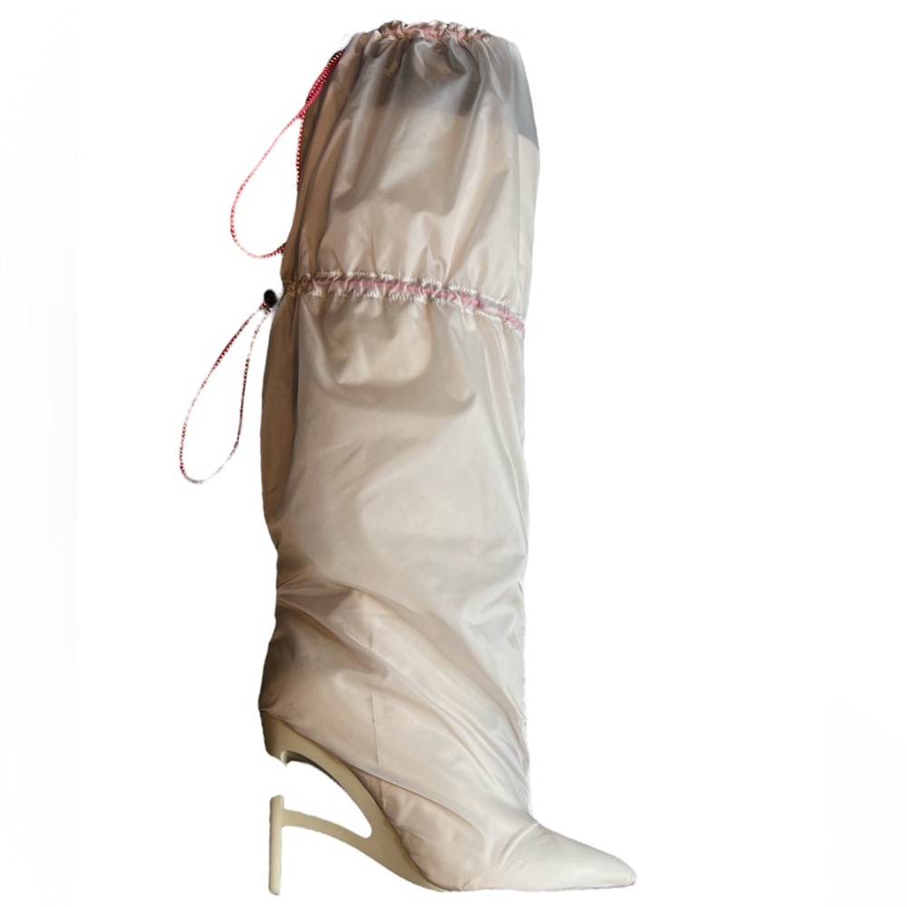 Unravel Project White High Knee Boots.